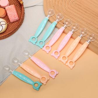 3pcs Silicone Soft Spoons With Cat Paw & Cat Head Decoration, Cartoon Cute Spoon For Dining, Kitchen, Christmas Gift