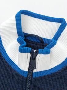 Balabala Boys' Color Block Baseball Jacket, Stylish Spring Sport Coats