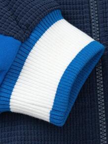 Balabala Boys' Color Block Baseball Jacket, Stylish Spring Sport Coats