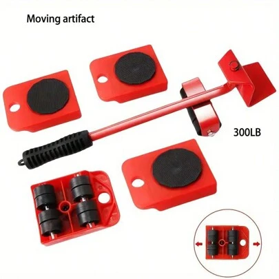 5pcs  Moving Heavy Objects, Moving Magical Tools, Moving Pulleys, Universal Wheels, Moving Furniture, Moving Beds And Cabinets, Household Universal Lifting And Labor-Saving Tools