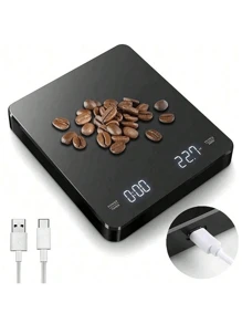 Teckwe [ The Best Gift ][ With Timer ][Waterproof]1 Pc Multifunctional Kitchen Electronic Scale Digital Coffee Scale, High Precision Kitchen Cooking Scale, Italian Handheld Coffee Scale - Black - View 2