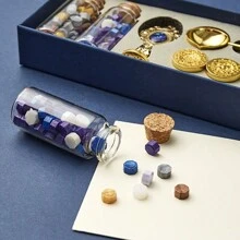 1pc Wax Seal Stamp Kit Envelope Sealing Wax With Box, Creative Star Wax Seal Beads, 3 Wax Seal Stamp, Wax Seal Metallic Pen And Envelope, Wax Seal Kit For Gift And Decoration