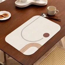 Ovale en vierkante PU-placemat, waterdichte oliebestendige warmte-isolatie, eettafelmat voor thuis