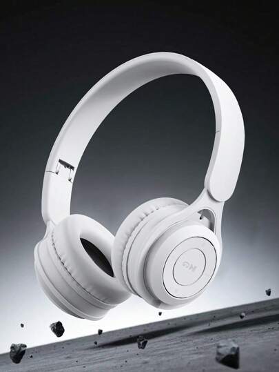 GENAI Casque d'écoute sans fil supra-auriculaire, avec micro, casque stéréo haute fidélité pliable léger, contrôle du volume stéréo avec câble 3,5 mm, pour graves profonds, pour la maison, le bureau, le téléphone portable, le PC, etc.