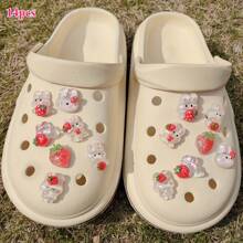 6 Stücke süße Hasen Serie Schuh Dekoration für Damen Clogs Sandalen Dekoration, Schuhe Bastelbedarf