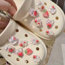 6 Stücke süße Hasen Serie Schuh Dekoration für Damen Clogs Sandalen Dekoration, Schuhe Bastelbedarf