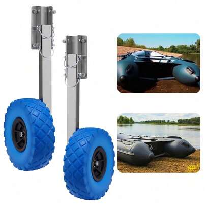 kangten ALUMINIUM TRANSOM LAUNCHING WHEELS INFLATABLE BOAT KAYAK DINGHY