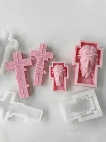 1pc Easter DIY Silicone Mold - Create Unique Cross Pendant, Resin, Candle Making, And More With Easy-To-Use Handmade Table Decoration Mold For Artistic Projects,Home Decor, Wax Crafting Accessory, Artistic Craft Tool
