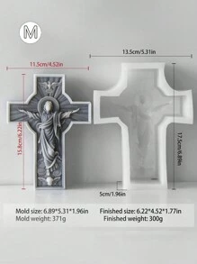 1pc Easter DIY Silicone Mold - Create Unique Cross Pendant, Resin, Candle Making, And More With Easy-To-Use Handmade Table Decoration Mold For Artistic Projects,Home Decor, Wax Crafting Accessory, Artistic Craft Tool