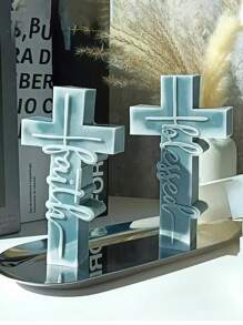 1pc Easter DIY Silicone Mold - Create Unique Cross Pendant, Resin, Candle Making, And More With Easy-To-Use Handmade Table Decoration Mold For Artistic Projects,Home Decor, Wax Crafting Accessory, Artistic Craft Tool