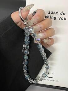 奢华水晶串珠手链、腕带、手机壳挂件、钥匙扣、包包吊坠，随机金色或银色流苏吊坠 - 彩色 - 查看 10