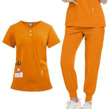 New Surgical Uniforms For Women Operating Room Scrub Suits Medical Uniforms Hospital Uniforms Nurse Dental Suits Overalls - Yellow - View 6