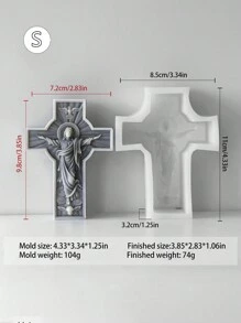 1pc Easter DIY Silicone Mold - Create Unique Cross Pendant, Resin, Candle Making, And More With Easy-To-Use Handmade Table Decoration Mold For Artistic Projects,Home Decor, Wax Crafting Accessory, Artistic Craft Tool