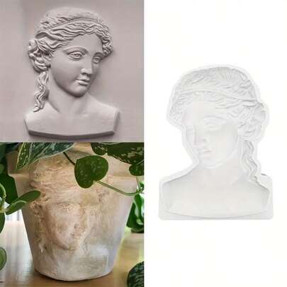 1pc Goddess Portrait Fondant Silicone Mold, Fondant Cake Decorating Tool, Silicone Mold, Candy/Cupcake/Chocolate Mold, Kitchen Accessories, Baking Tool