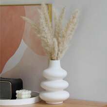 1 pezzo Vaso da fiori in stile bohémien bianco, adatto per l'erba delle Pampas, ideale per matrimoni e decorazione della casa, si adatta alla decorazione centrale rotonda per soggiorno, camera da letto, tavolino da caffè - Multicolore - Visualizzare 15