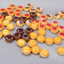 Mini Cake, Cute Egg Tart, Dollhouse Miniature Food, Miniature Supermarket Realistic Desserts, Creative Food Decor, Playset Model, Micro Scene Photography Props, Dollhouse Decor, Desktop Ornaments, Holiday Gift, Birthday Gift, Valentine's Day Gift, Ramadan Gift - Multicolor - View 3