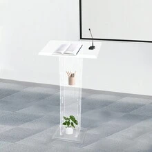 HYYKJ-US Podium Conference Pulpit Acrylic Clear Plexiglass Pulpit Podium Stand Lectern - 1 - View 3