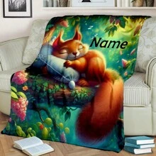1PC Personalized Blanket Custom Name Printed Blanket Cute Sleeping Animal Panda Blanket Your Name Printed On It Soft And Warm Memorable Moments Blanket Great Holiday Gift For Families