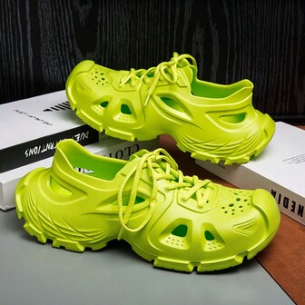 Fashion Beach Sandals For Men And Women,Lace-Up Decoration Design,Thick Sole EVA Material,Lightweight Sport Slippers For Indoor & Outdoor Wear,Gardening Shoes,Non-Slip And Durable