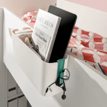 1 Pieza Organizador tipo cesta para cabecera, cesta de almacenamiento lateral para cuna de bebé, estantería colgante, contenedor de almacenamiento para escritorio