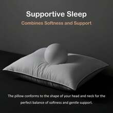 Luxury Goose Down Pillows, Soft And Support 750 Fill Power Down Bed Pillow For Back, Side, Stomach Sleepers, 480 Thread Count 100% Cotton Shell, Bed Pillows