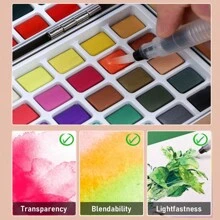 Set de pintura de acuarela sólida de 50/72/90/100/128/168 colores, caja metálica portátil, conjunto de pigmentos para dibujo, bocetos al aire libre, bellas artes, pasatiempo, colores metálicos y fluorescentes, vuelta al colegio, útiles escolares