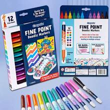 Crayola 丙烯颜料涂鸦棒（12 支装）、丙烯颜料记号笔套装、快干、适用于多种表面、不易弄脏、一套用于学习绘制自己的漫画画、适合 8 岁及以上儿童的创意活动和礼物。