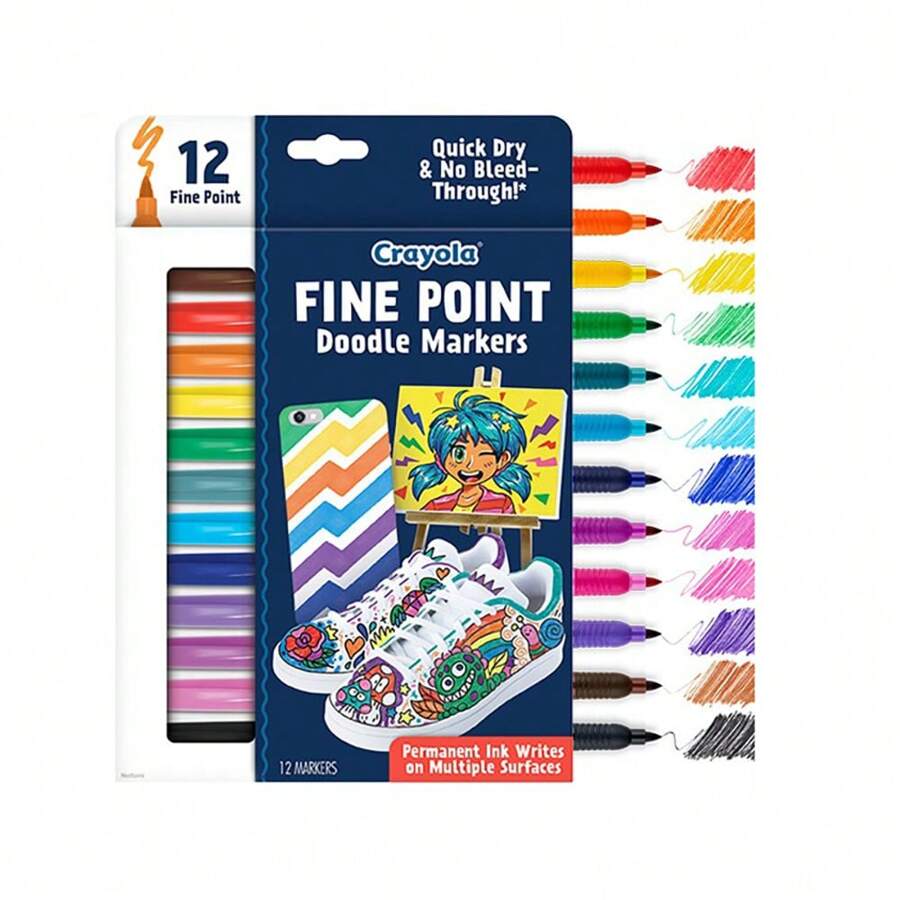 Crayola 丙烯颜料涂鸦棒（12 支装）、丙烯颜料记号笔套装、快干、适用于多种表面、不易弄脏、一套用于学习绘制自己的漫画画、适合 8 岁及以上儿童的创意活动和礼物。