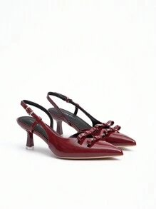 Plus Size & Wide Fit High Heel Casual Dress Shoes, Fashion Versatile Mid-Heel Pumps For Women