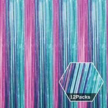 12 PC Metallic Tinsel Foil Curtains 1 X 2 M Foil Fringe Curtains Foil Fringe Tinsel Backdrop Curtains Sparkling Shimmer Curtain For Party Supplies Windows Door Decorations