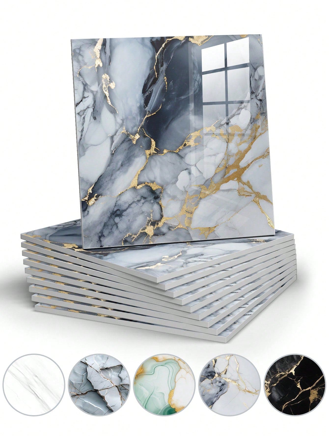 10/20pcs Marble Peel And Stick Waterproof Shower Wall Panels, Peel And ...