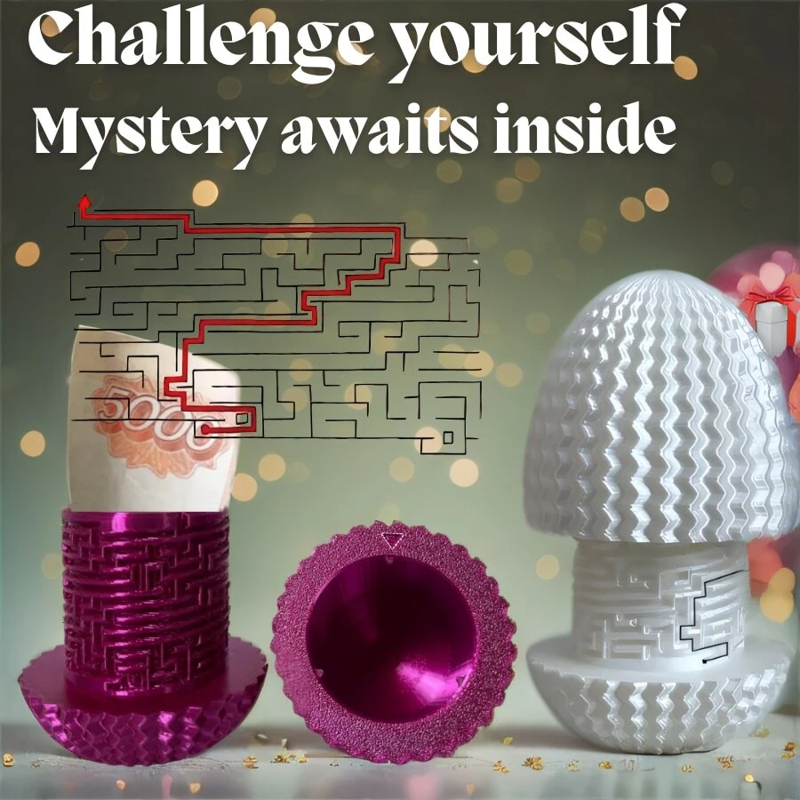 Mystery Money Puzzle Box, Creative Maze Gift Box, Cash Gift Money Box For Easter, Birthdays, Unique Party Favors Gift Box, Easter Gift