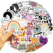 50 piezas de pegatinas de estilo graffiti "Soul Sister" para decorar guitarra, cuaderno, equipaje - pegatinas impermeables adecuadas para San Valentín, Año Nuevo, dibujos animados, estilo vintage, flores, animales, estampados, diarios, scrapbooks, materiales creativos, papelería escolar, decoraciones de fiesta, tarjetas hechas a mano, envoltorios y regalos. - Multicolor - Ver 6