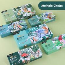 Set de pintura de acuarela sólida de 50/72/90/100/128/168 colores, caja metálica portátil, conjunto de pigmentos para dibujo, bocetos al aire libre, bellas artes, pasatiempo, colores metálicos y fluorescentes, vuelta al colegio, útiles escolares