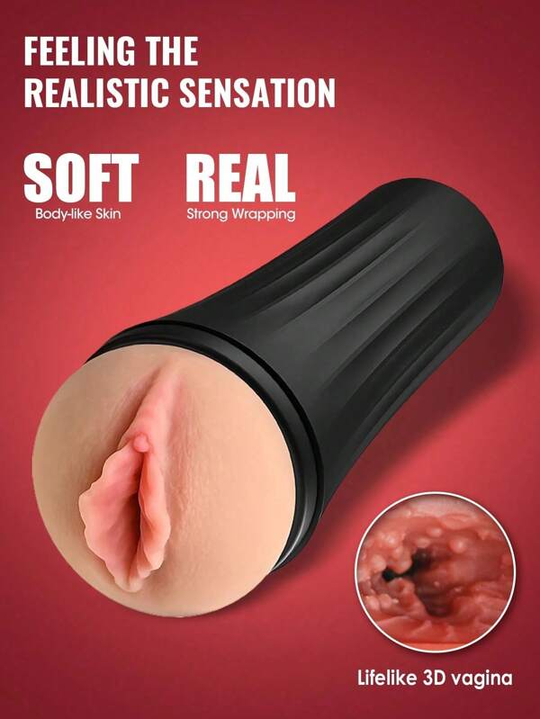Pocket Pussy Male Masturbator, Sexy Toy Realistic Mastuburator With 3D Textured Vaginal Stroker, Adult Sex Toys For Men Penis Stimulation Manual Masturbators Cup Portable Flesh Light Sex Doll, Body-Safe Material TPE, Valentine's Day