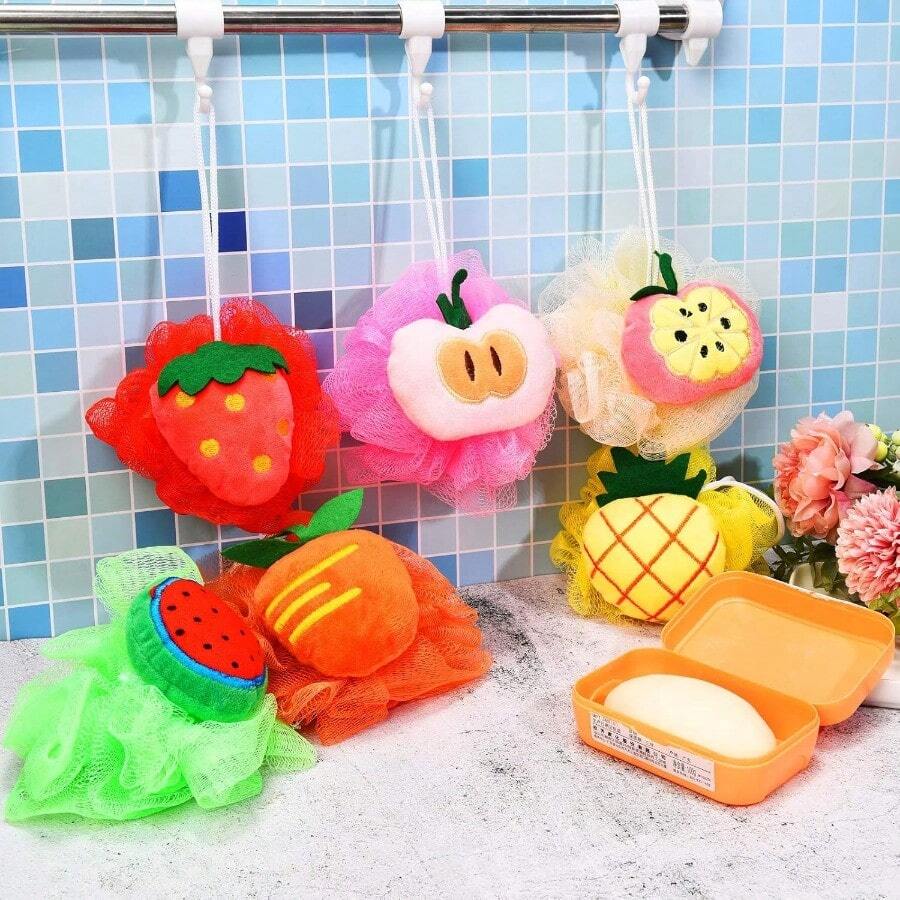 2 szt. Duża dziecięca piłka do kąpieli Gąbka do kąpieli, kolorowa piłka do kąpieli Siatka do kąpieli Piłka do kąpieli Owoce Piłka do kąpieli Siatka do kąpieli, kolorowa kreskówka Piłka do mycia ciała Dzieci Dorosła Siatka prysznicowa Peeling Złuszczająca kąpiel