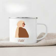 1 件斋月定制名字马克杯、头巾女孩马克杯、穆斯林女孩礼物、抽象女士马克杯、伊斯兰礼物、斋月礼物、个性化马克杯、开斋节礼物 - 白色 - 查看 6