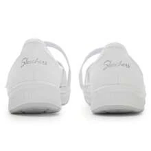 Skechers Women's Mesh Breathable Retro Ballet Flats Vintage Mary Jane Shoes 100354-WHT - White - View 5