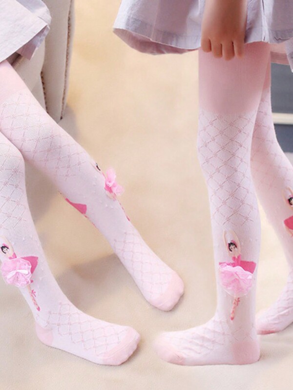 1 Paar neue weiße Stirrup Tanztights für Mädchen, Ballettleggins, Prinzessin Ganzkörperanzug für Kinder