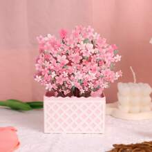 1pc Three-Dimensional Cherry Blossom Box, Which Comes With An Exquisite Envelope, Can Fill The Air With The Romantic Charm Of Cherry Blossoms Whether It Is Given To Your Lover To Express Your Deep Affection Or Placed At Home To Adorn A Cozy Corner. It Will Initiate A Wonderful Experience And Make The Heart-Fluttering Moments Blossom.,Mother's Day,Mom's Gift,Back To School,School Supplies