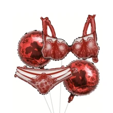 4pcs/5pcs Valentine's Day Inflatable Lingerie Balloons - Foil Chest, Skirt And Panty Shaped, Suitable For Valentine's Day Parties And Celebrations - Sexy Lingerie 5 Piece Set - View 5