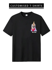 Customized Personalized Men's Loose Round-Neck Casual T-Shirt - Add Your Own Images And Your Text (Family Photo/Selfie/Pet Photo/Friend Photo/Lover Photo/Girlfriend Photo/Gifts/Logo For Couples/Customizable Tee For Husband Or Boyfriend Or Girlfriend,Birthday Present And Party) To Design Your Personalized Printed T-Shirt Stylish,Fashion,Hipster,Casual,Minimal Chic Personalized,Customized,Custom,Unique Guy Costumes,Capsule Wardrobe,Men Basic/Street Style Ideal Gifts