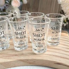30 件婚礼小酒杯，供宾客使用，亚克力婚礼礼品套装 1.2 盎司，配有 Take A Shot We Tied The Knot 标签、感谢标签和欧根纱袋，适用于复活节、复活节装饰、婚礼、婚礼用品、生日装饰、毕业装饰、婚礼、单身派对、派对礼品、毕业装饰、伴娘礼物、圣诞节 - 彩色 - 查看 5