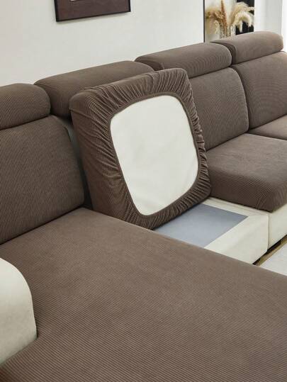 1PC Sofa Slipcover Jacquard Striped Sofa Cushion Cover, Modern And Simple Sofa Covers, Elastic, Dustproof And Anti Slip, Suitable For Living Rooms, Dining Rooms, Homes, And All Seasons