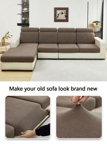 1PC Sofa Slipcover Jacquard Striped Sofa Cushion Cover, Modern And Simple Sofa Covers, Elastic, Dustproof And Anti Slip, Suitable For Living Rooms, Dining Rooms, Homes, And All Seasons