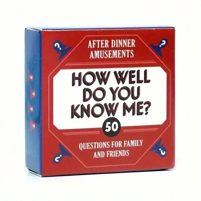 Mini Fun Trivia Game Box - "How Well Do You Know Me?" - Family/Friends Party Game Cards,Board Games, Card Games