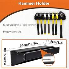 Versatile Wall-Mounted Tool Organizer For Garage - Rustproof Metal Storage Rack For Screwdrivers, Pliers, Hammers & Wrenches, Utility Shelves - Black - View 10