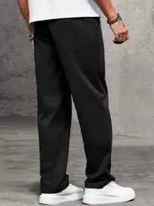 Męskie spodnie casualowe z prostymi nogawkami do pracy w biurze