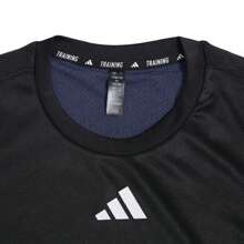 Adidas 男士字母图案运动T恤 - 黑色 - 查看 3