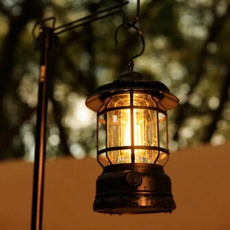 Retro Camping Lamp, Horse Lamp, LED Camping Lantern, Tent Camp Camp, Outdoor Charging Atmosphere, Outdoor Portable LED Travel Light, Field Lighting Hanging Type Super Long Voyage, Stepless Adjusted Flashlight, Camping Accessories